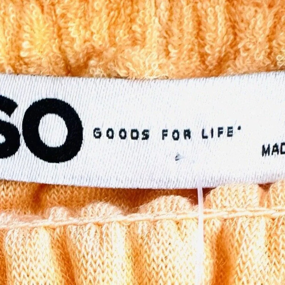 NWT SO Juniors Pullover Terry Cloth Smocked Peplum Orange Shirred Tank Sz Large - Picture 9 of 11